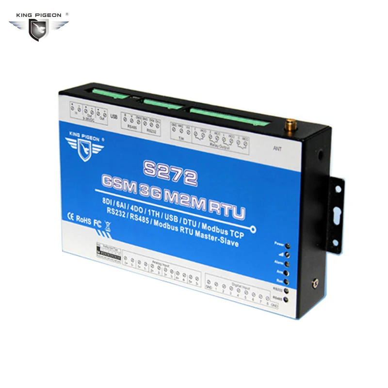 

GSM Relay System Gate Opener Door Alarm Temperature Humidity Monitoring GPRS SMS Remote BTC Access Control Free Call RTU S272