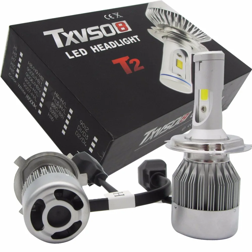 

2xH4 110W Super Bright COB Hi/Lo LED Car Headlight COB Chip Double Beam Head Lamp Bulb Kit 360Degree 6500k 9200LM Auto Headlamp