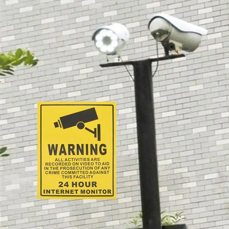 

Warning Sign Sticker Waterproof Sunscreen PVC Home CCTV Video Surveillance Security Camera Alarm Sticker Warning Decal Signs