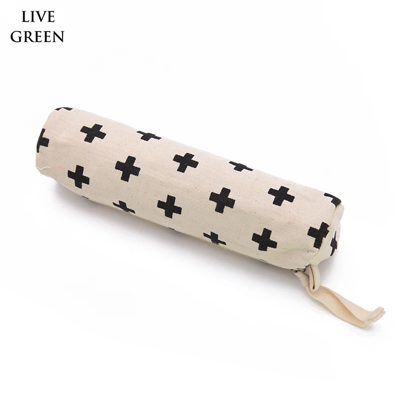 

LG0108, 5pcs Oivefeet Swiss Cross Cotton Canvas Pencil Case Makeup Bag