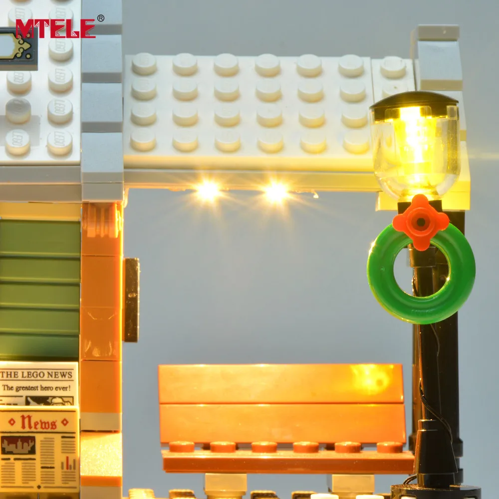 MTELE светодиодный светильник комплект для зимней деревенской станции светильник ing комплект совместим с Creator серии 10259(не включает модель