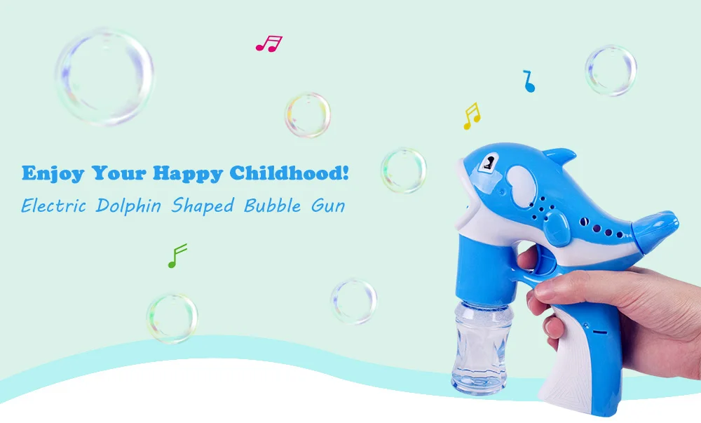 Electric Dolphin Shaped Bubble Gun Shooter Blower with Music Lights