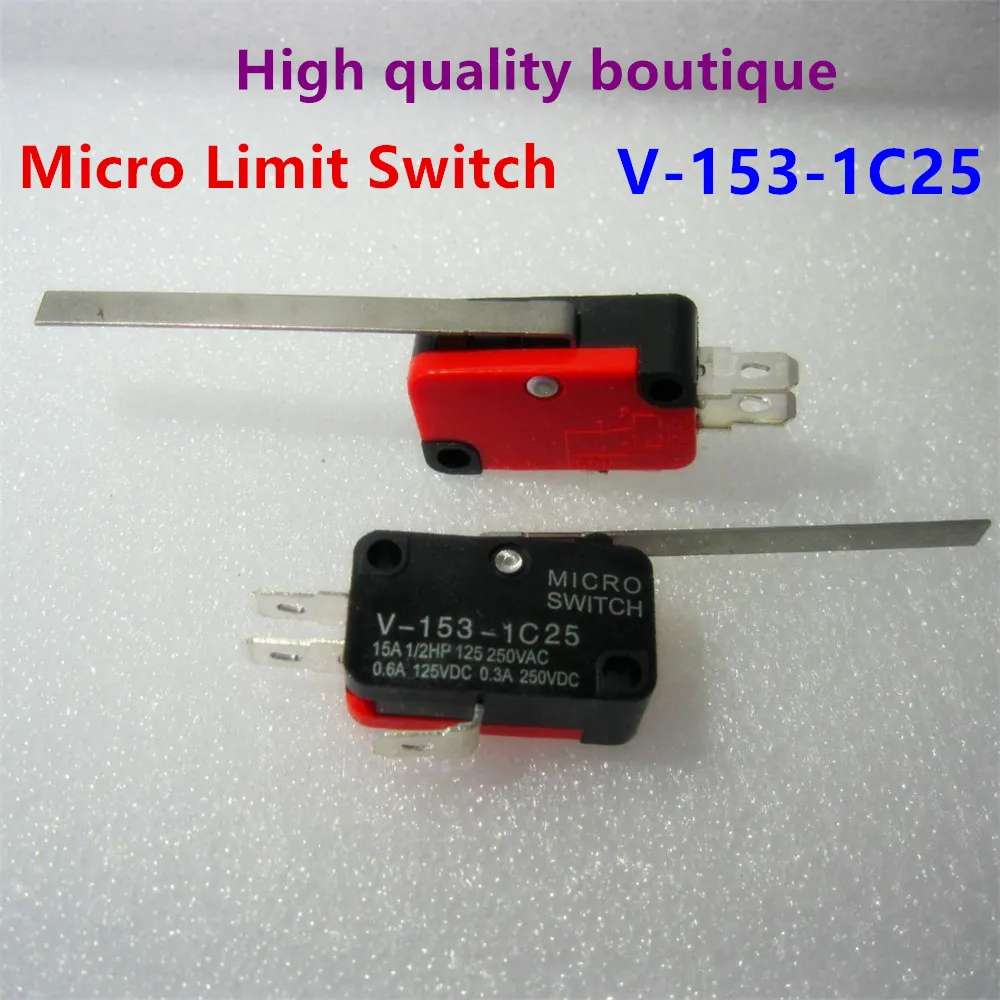 100Pcs High-quality Long Straight Hinge Lever SPDT Micro Limit Switch V-153-1C25 | Обустройство дома