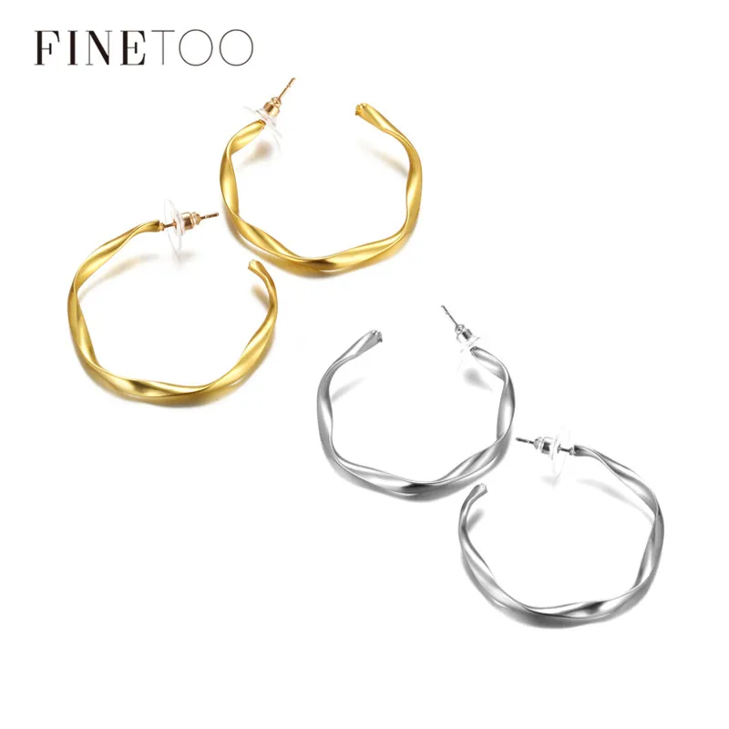 Fashion Irregular Open Twisted Half Circle Hoop Earrings for Women Minimalist Statement Geometric Hoops | Украшения и аксессуары