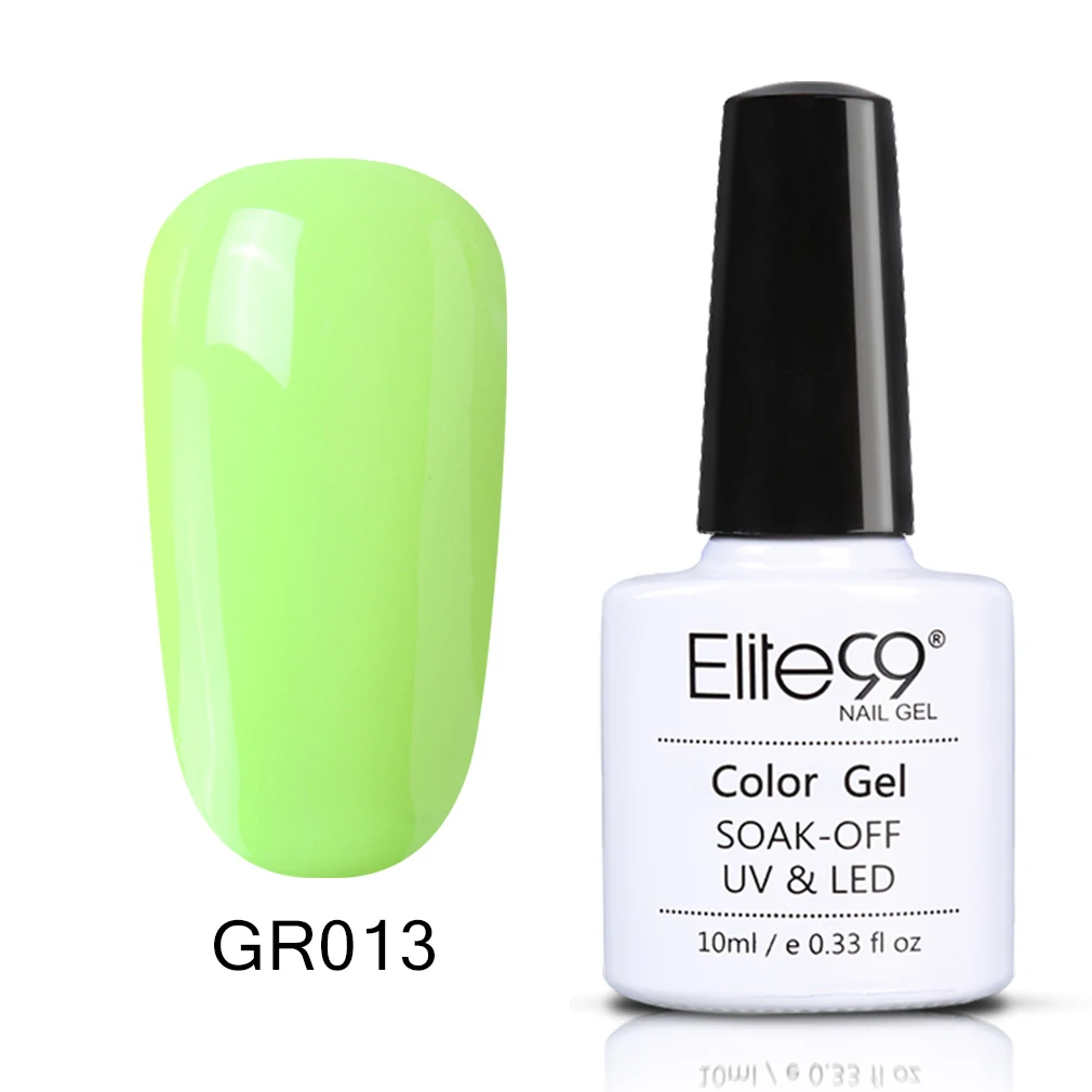 Elite99 замачиваемый Зеленый Гель-лак серии 10 мл Светодиодный УФ-гель лак для ногтей праймер Гель-лак для ногтей маникюрная краска 36 цветов - Цвет: GR013