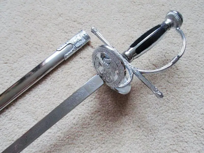 

S3007 SILVER DON QUIXOTE RAPIER RENAISSANCE SPANISH MUSKETEER FENCING SWORD 36"