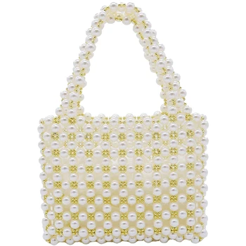 

Women'S For Vintage Style Pearl Tote Bags Evening Clutch Wedding Purse Handbag