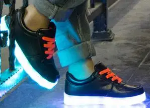 Детская обувь с подсветкой для мальчиков и девочек, usb зарядка, светодиодный, освещенные модные кроссовки, Весенняя детская спортивная обувь на плоской подошве - Цвет: 1
