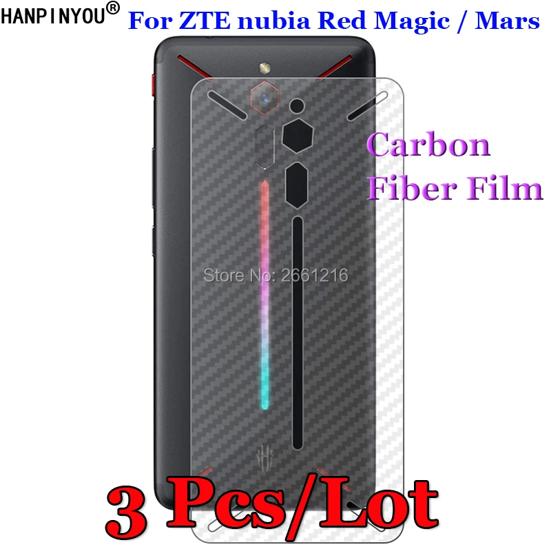 

3 Pcs/Lot For ZTE nubia Red Magic Mars 3D Non-slip Clear Carbon Fiber Back Film Screen Protector Protective Sticker (Not Glass)