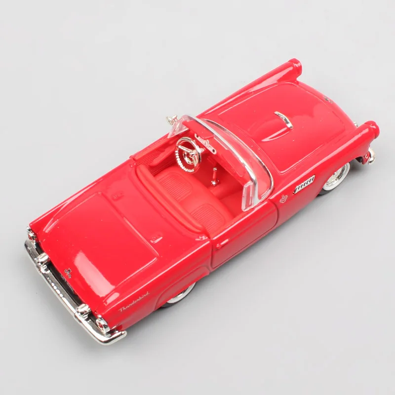 Детские 1:43, брендовые винтажные Ретро 1955 Ford Thunderbird T-Bird металлические транспортные средства, трансформируемые модели литья под давлением, масштаб, мини-автомобили, игрушки для хобби