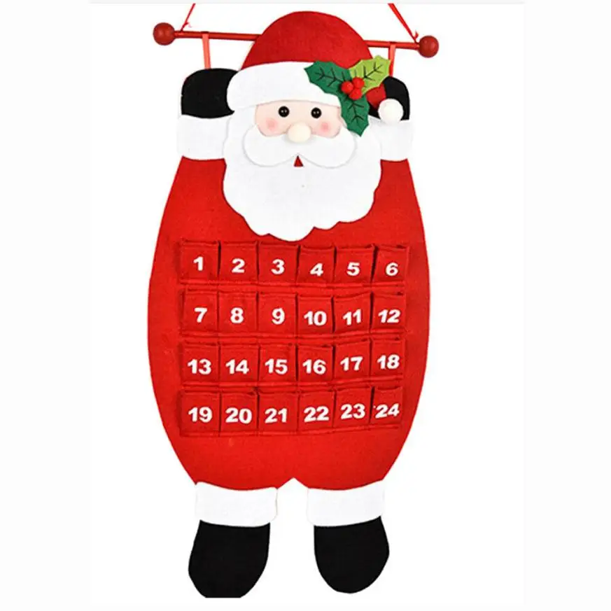 Рождественский снеговик олень ткань календарь Advent обратный отсчет календарь 2O913