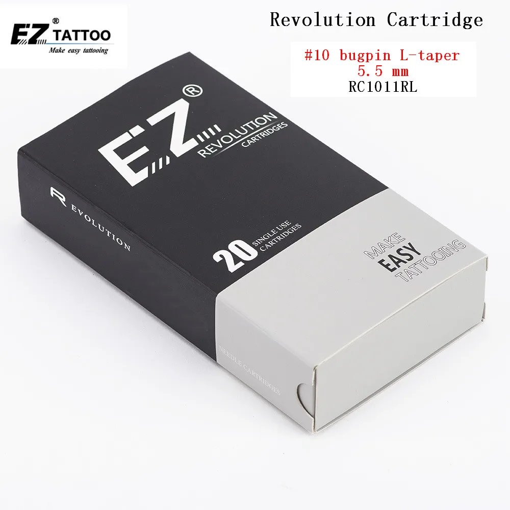 

RC1011RL EZ Revolution Tattoo Needle Cartridges Round Liner # 10 0.30mm L-taper 5.5mm for System Cartridge and Grips 20 pcs /box