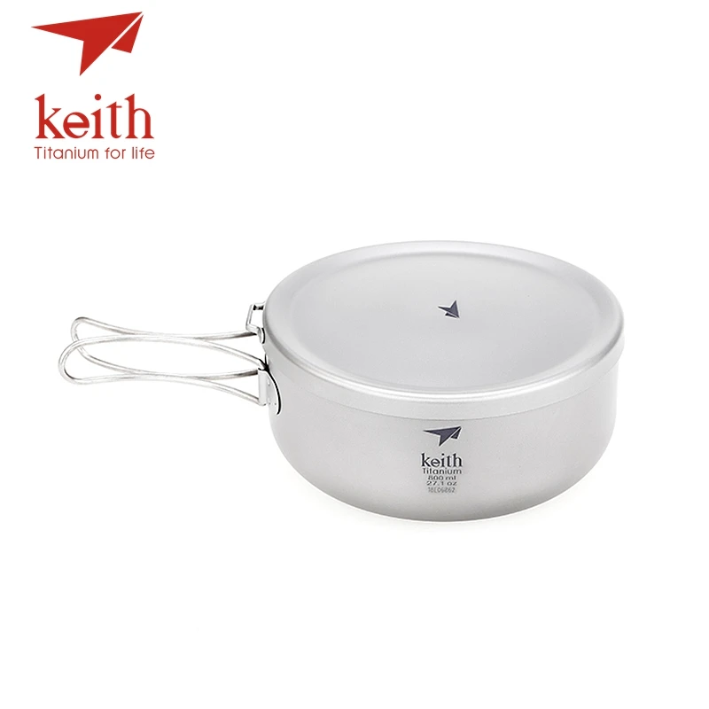 Keith Titanium Folding Bowls Lunch Box With Cover Outdoor Camping Cooking Bowl Cookware Travel Hiking Dinner Boxes 800ml 1L 1.2L