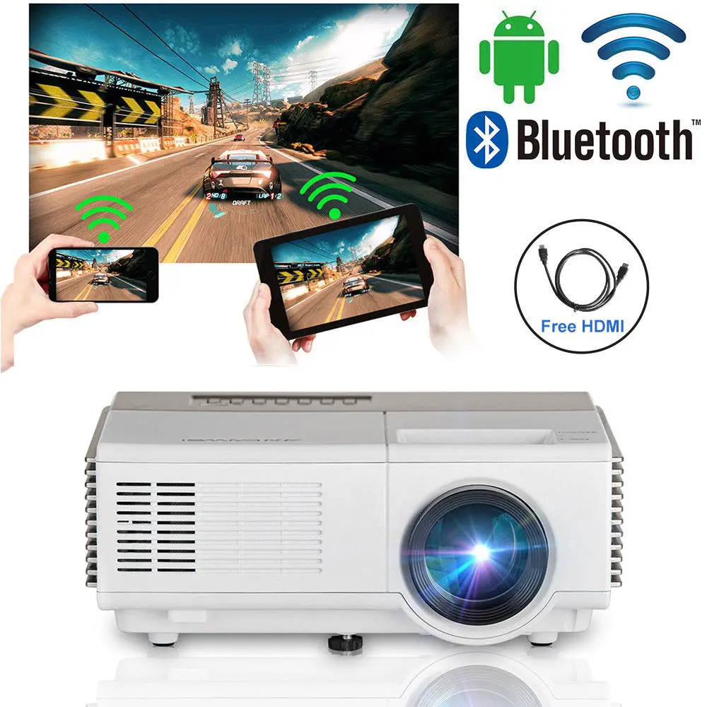 CAIWEI Mini Portable LED Projector 1080P Multimedia Home Cinema Android WIFI Proyector Camping USB TF HDMI AV