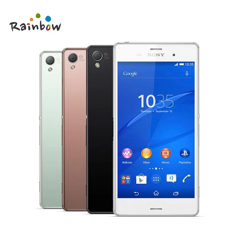 Разблокированный sony Xperia Z3 D6603 5,2 дюймов экран 20.7MP четырехъядерный Android OS 16 Гб rom 3 Гб ram