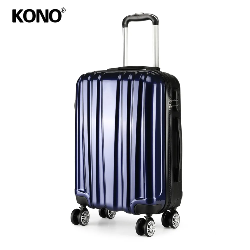 

KONO 4 Wheels Spinner Luggage Hardside Suitcase Travel Hand Bag Carry-ons Trolley Case Lightweight PC + ABS 20 Inch Navy K1993