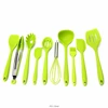 Ensemble d'ustensiles de cuisine en Silicone antiadhésif, résistant à la chaleur, vert, spatule, cuillère, pinceau, Wisk, pince, 10 pièces/ensemble ► Photo 1/6