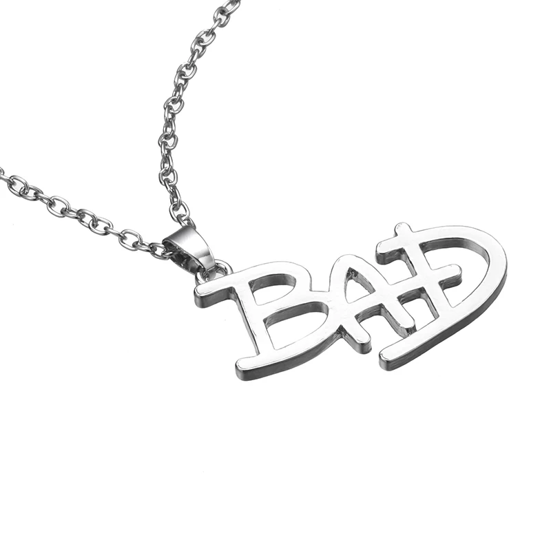 

Classic Famous Singer Dancer Act The Role Ofing is Tasted Michael Jackson Pendant Michael Jackson Necklace MJ BAD LOGO Pendant