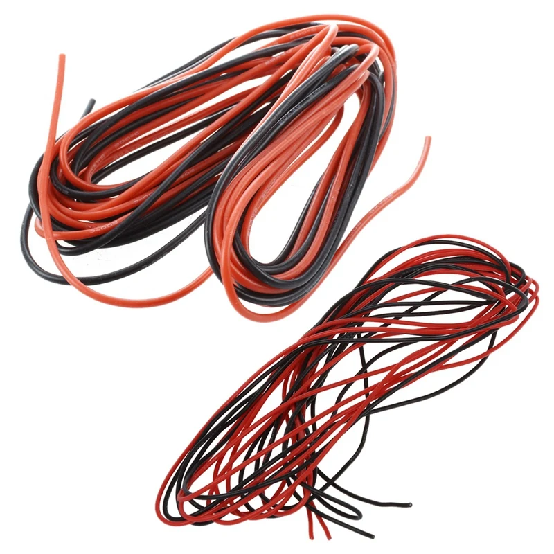 

2x 3M 20 Gauge & 2x 3M 22 Gauge AWG Silicone Rubber Wire Cable Red Black Flexible