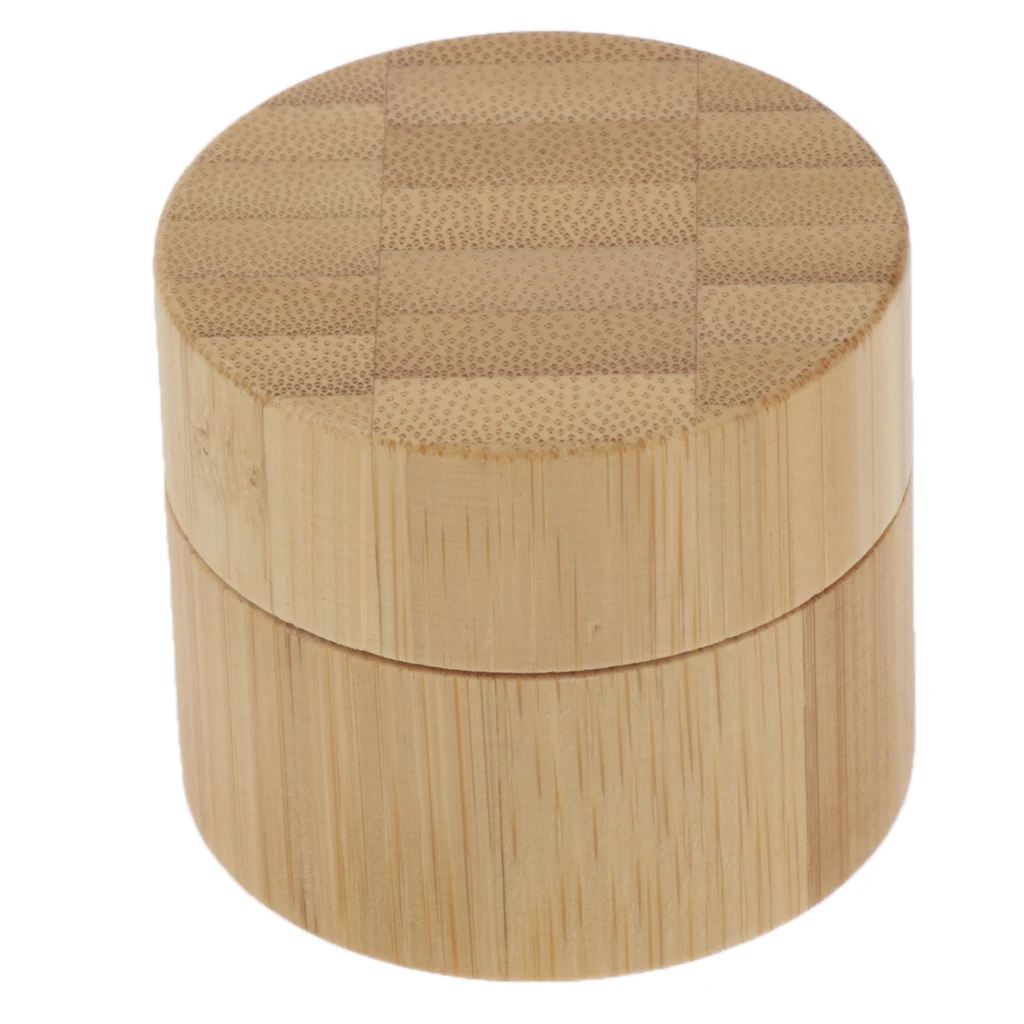 Natural Wood Glass Refillable Empty Roller Wood Glass Bottle + Lip Balm Cream Jar Pot for Travel Cosmetic Makeup