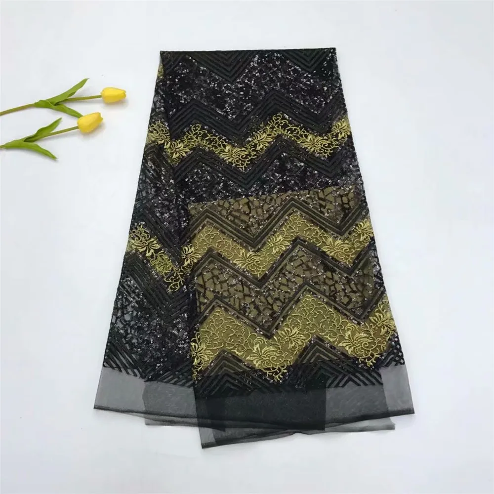 

Black Sequins Lace Fabric meters 2018 African Lace fabric with Sequins High Quality red Sequin Fabric HJ572-2