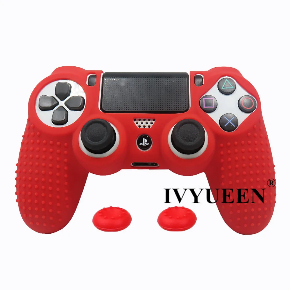 IVYUEEN для sony playstation 4 Dualshock 4 PS4 Pro Slim контроллер силиконовый чехол защитная кожа и аналоговые ручки