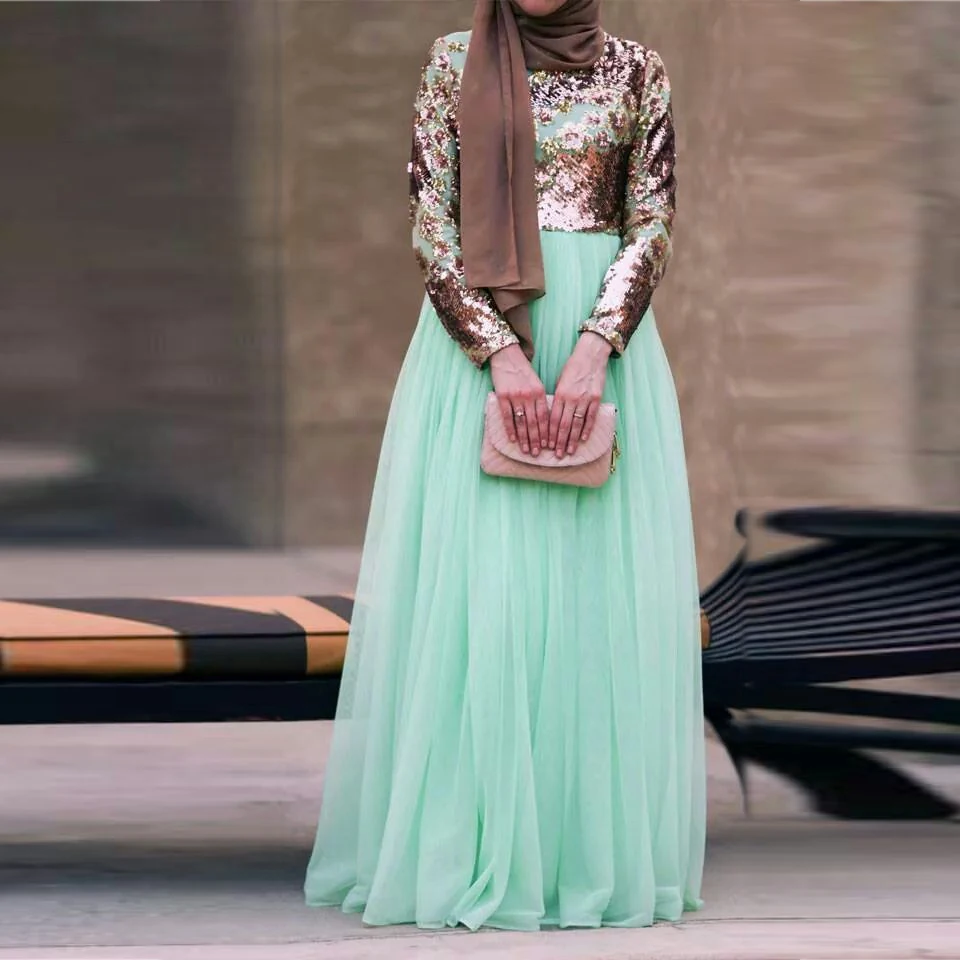 Muslim Style Long Maxi Skirt Customized A Line Floor Length Pleated