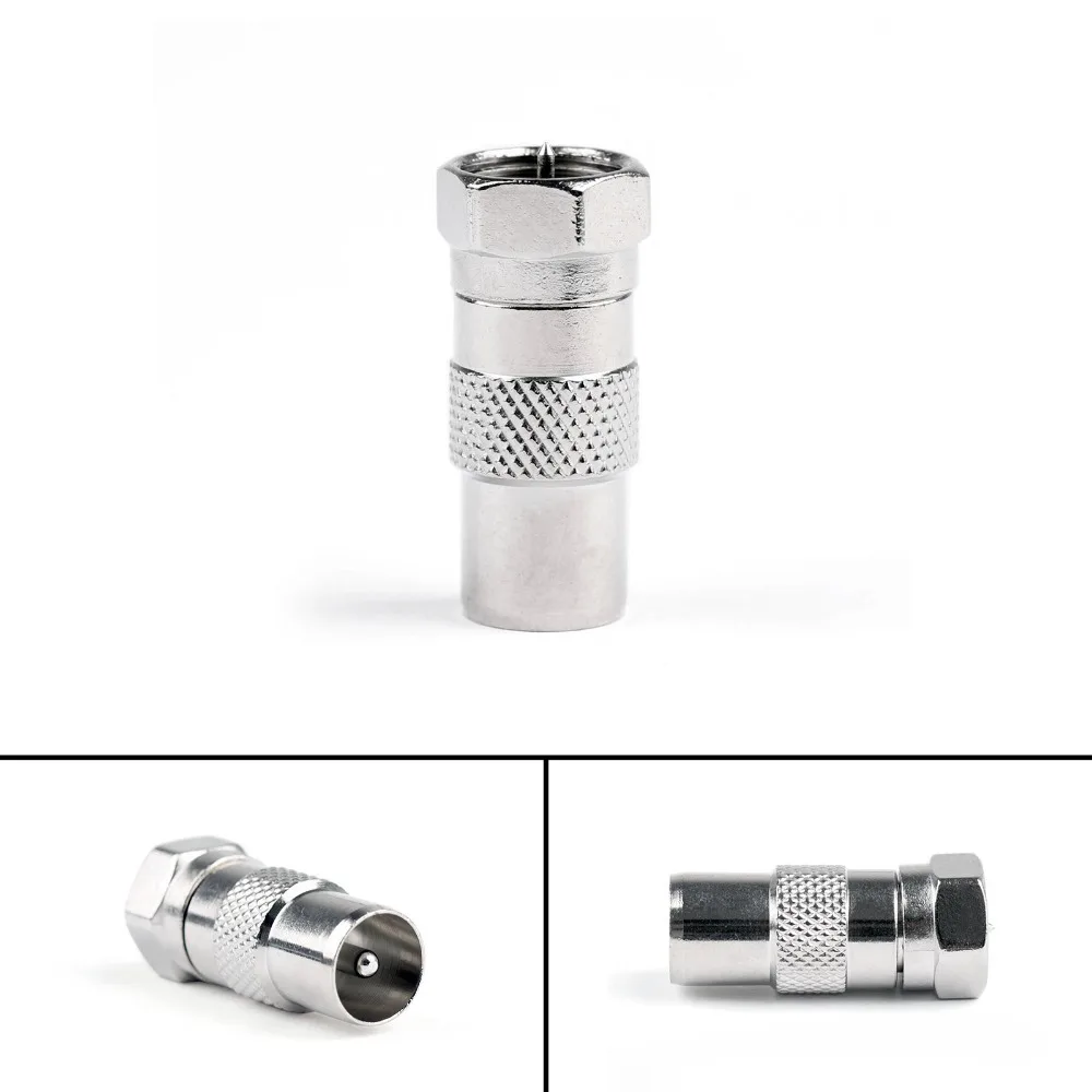 

Areyourshop F Male Plug To IEC DVB-T TV PAL Male Straight Coaxial RF Adapter Connector 1/10 PCS Wholesale Plug Jack Connector