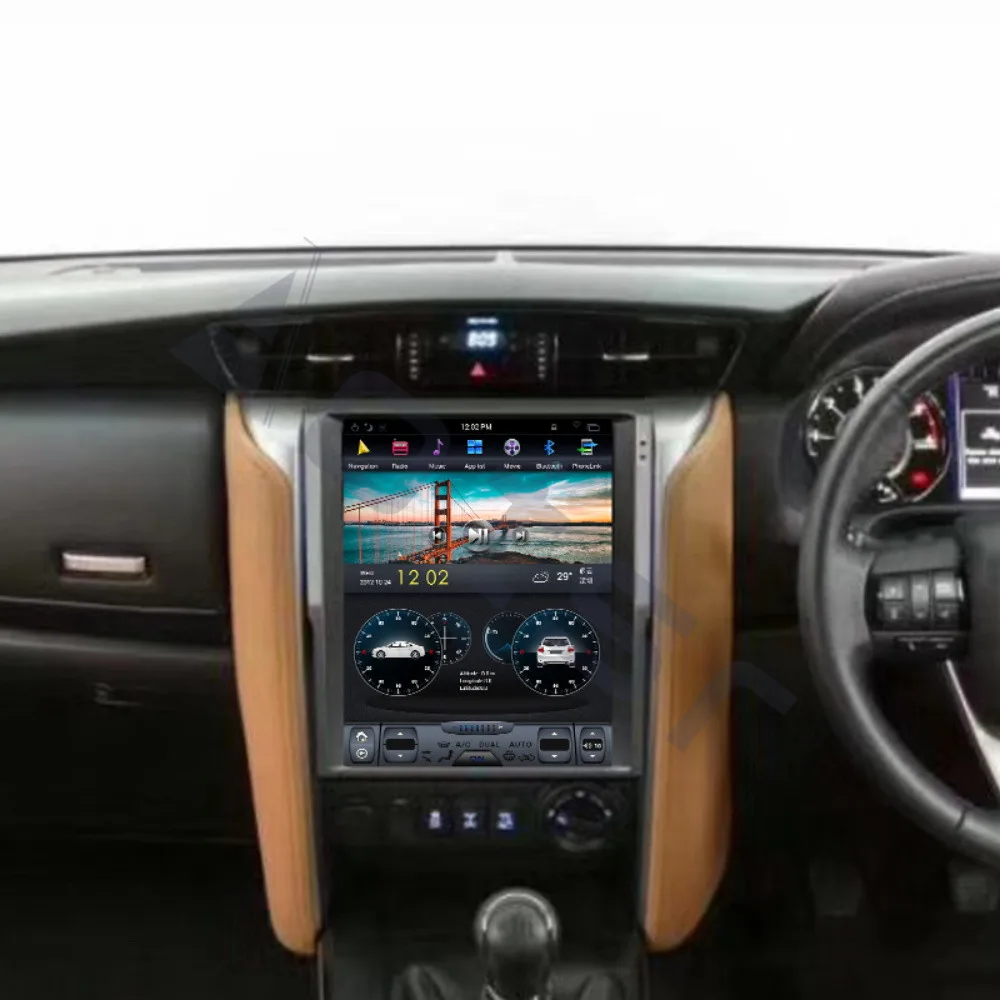 Best Aotsr Tesla 12.1" Vertical  screen Android 8.1 Car DVD Multimedia player carplay GPS Navigation For TOYOTA Fortuner 2016-2019 1