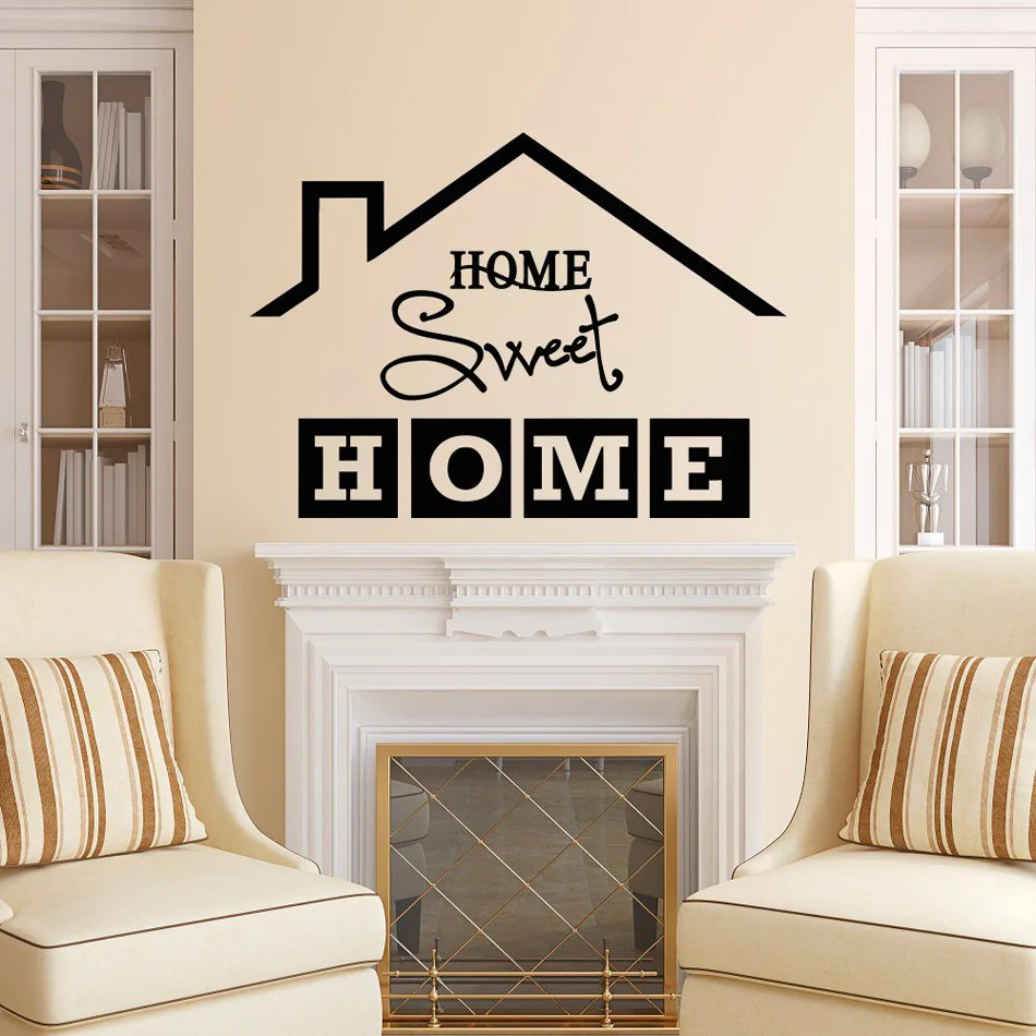 Home Sweet Home наклейка на стене Цитата дом знак виниловая надпись семья, наклейка на стену Гостиная Спальня Wall Art Home Decor B588