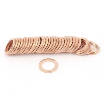 

10mmx14mmx1.5mm Copper Crush Washer Flat Seal Ring Gasket 50Pcs