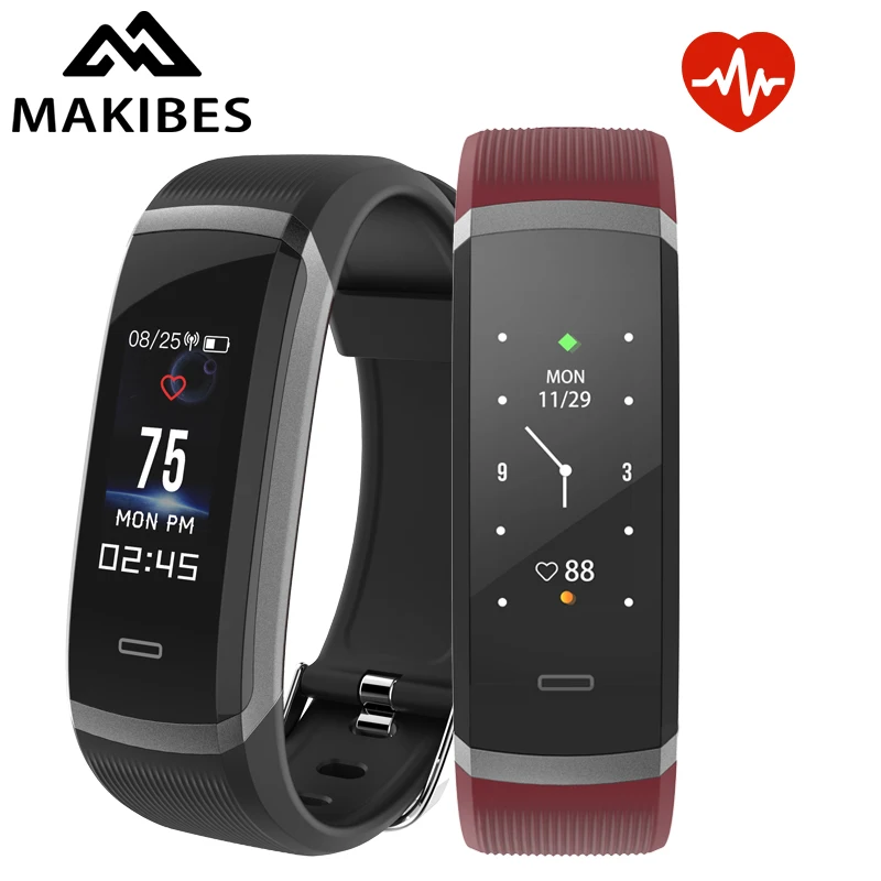 

Makibes HR3 men Smart Wristband Color Screen Bracelet Continuous Heart Rate Monitor Health Watch Fitness Tracker Smart Band