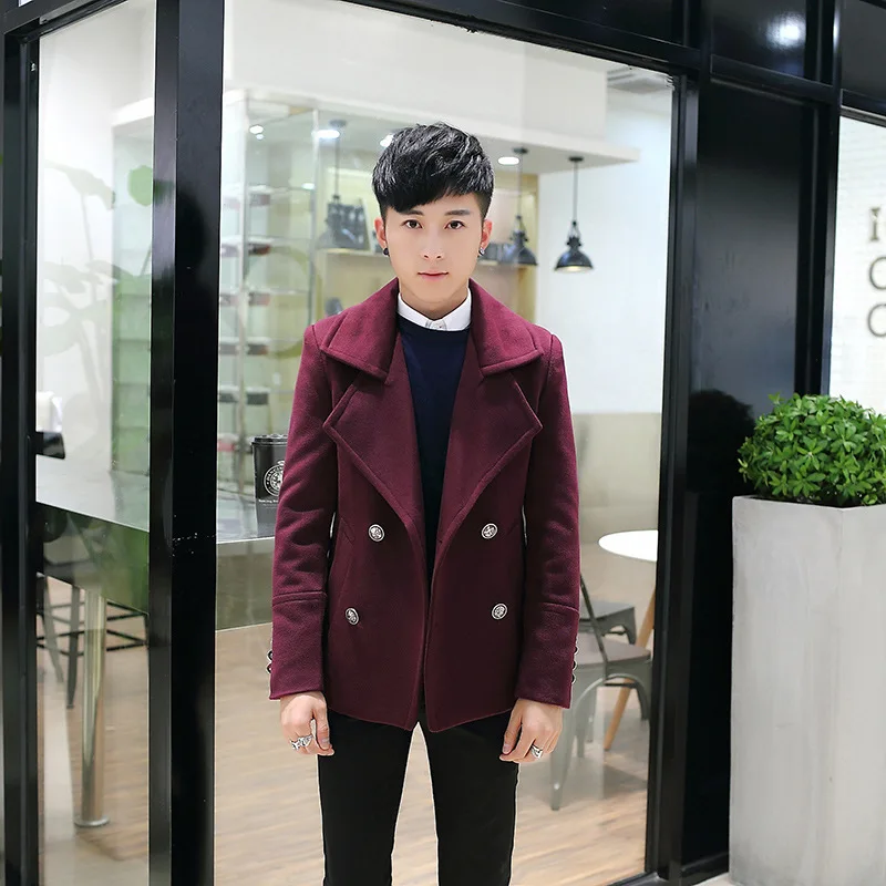 Popular Mens Double Breasted Pea Coat-Buy Cheap Mens