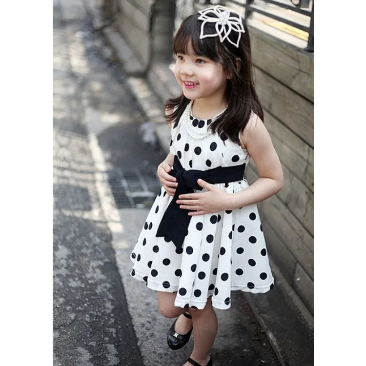Weonedream Hot 2018 Girls Skater Dress With Bow Belt Summer Kids