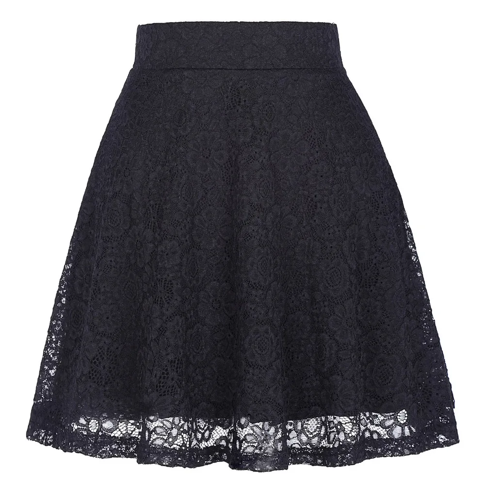 

Sexy Lace Skirts Women Summer High Waist Mini Skirt 2017 Saia Faldas Vintage Tutu School Women Skirt Black Red Ladies Clothing