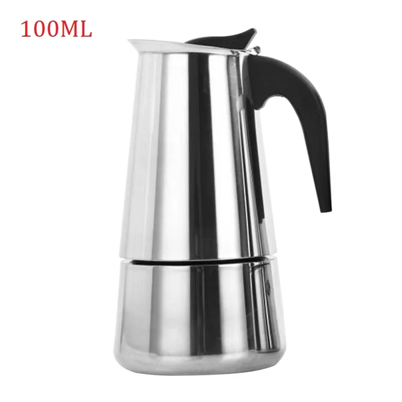 Кофе разработчиков в итальянском стиле топ Moka эспрессо Cafeteira Кофеварка 100/200/200/450 мл Плита Кофе горшок Кофе производителей - Цвет: 100ml B