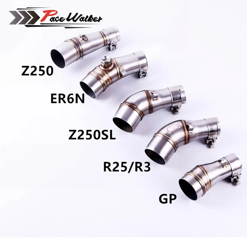 

Motorcycle Adapter Exhaust middle pipe Muffler link pipe middle section for kawasaki Ninja 250 250R Z250 Z300 ER6N R25 R3 GP