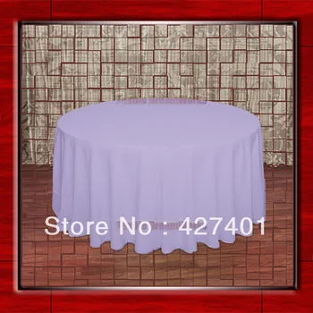 

Hot Sale 132" R Lilac Round Table Cloth Polyester Plain Table Cover for Wedding Events &Party Decoration(Supplier)