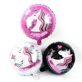 

10PCS Cartoon Unicorn Balloon Aluminum Foil Balloons For Birthday Party Inflatable Balls Decoration kids toys 45*45cm