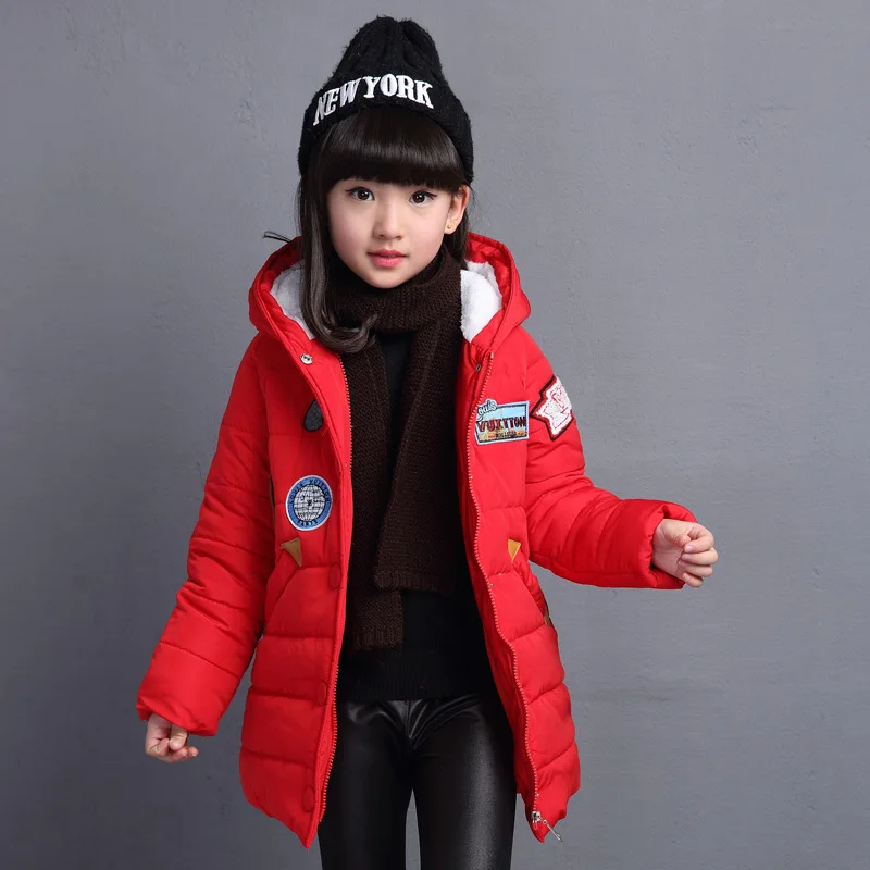 

New Brand Baby Girl Coat Winter Korea Fashion Casual Plus Cotton Long Sleeve Zipper Hooded Warming Clothes For Children Hot Sale