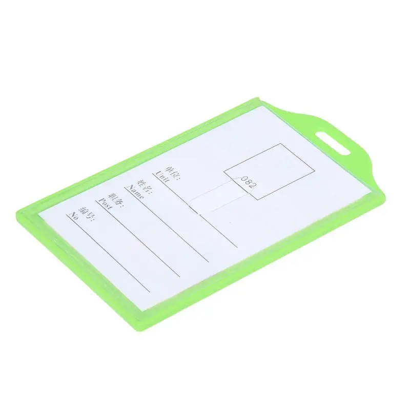

Green Clear Plastic Vertical Business Working ID Badge Name Card Holder 5 Pcs