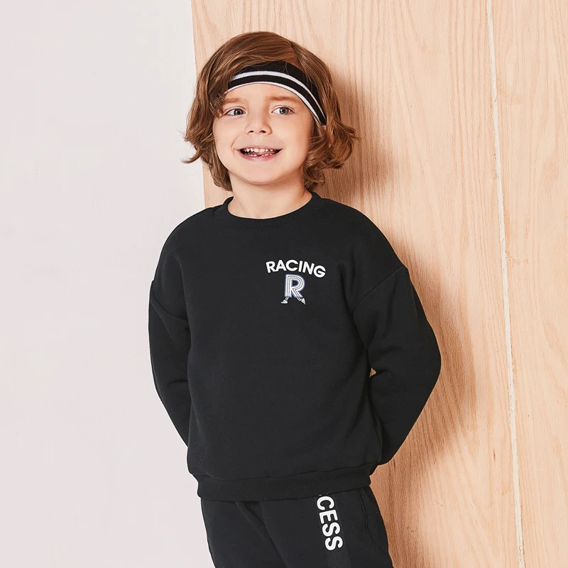 

balabala Kids Boys Cute Polar Fleece hoodies sweatershirts Hoodies for Children embroidery solid cotton for boys hoodies