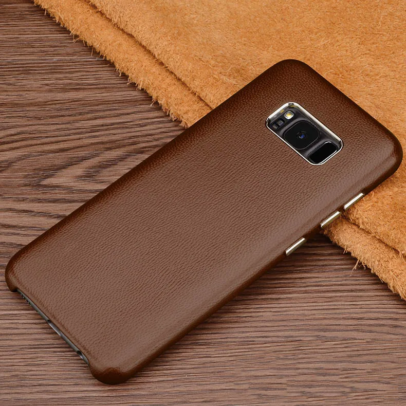 Чехол для samsung Galaxy S8, роскошный тонкий чехол из натуральной кожи, жесткий защитный чехол для телефона, для samsung S8, кожаная задняя крышка - Цвет: Coffee