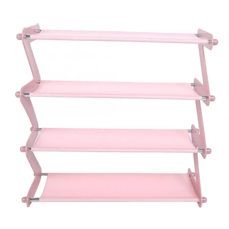 4 Tiers Shoes Rack Assembled Stainless Steel Shoes Storage Cabinet Dustproof Shoes Rack Shelf Stand Shoes Organizer