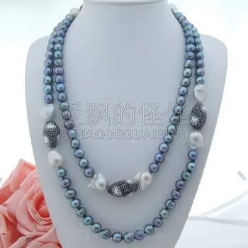 

N062604 54'' White 18mm Keshi Pearl Long Necklace