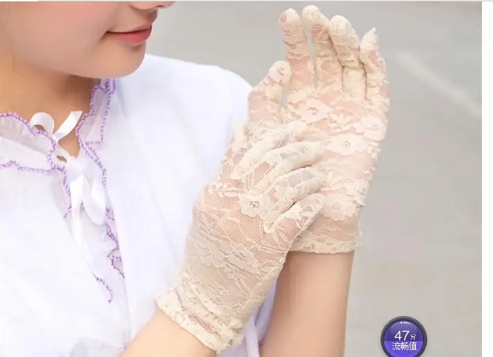 2022 fashion Women vintage  Goth Party Sun Protection Hollow-Out  Sexy Dressy   Mittens Fingerless Lace Gloves images - 6