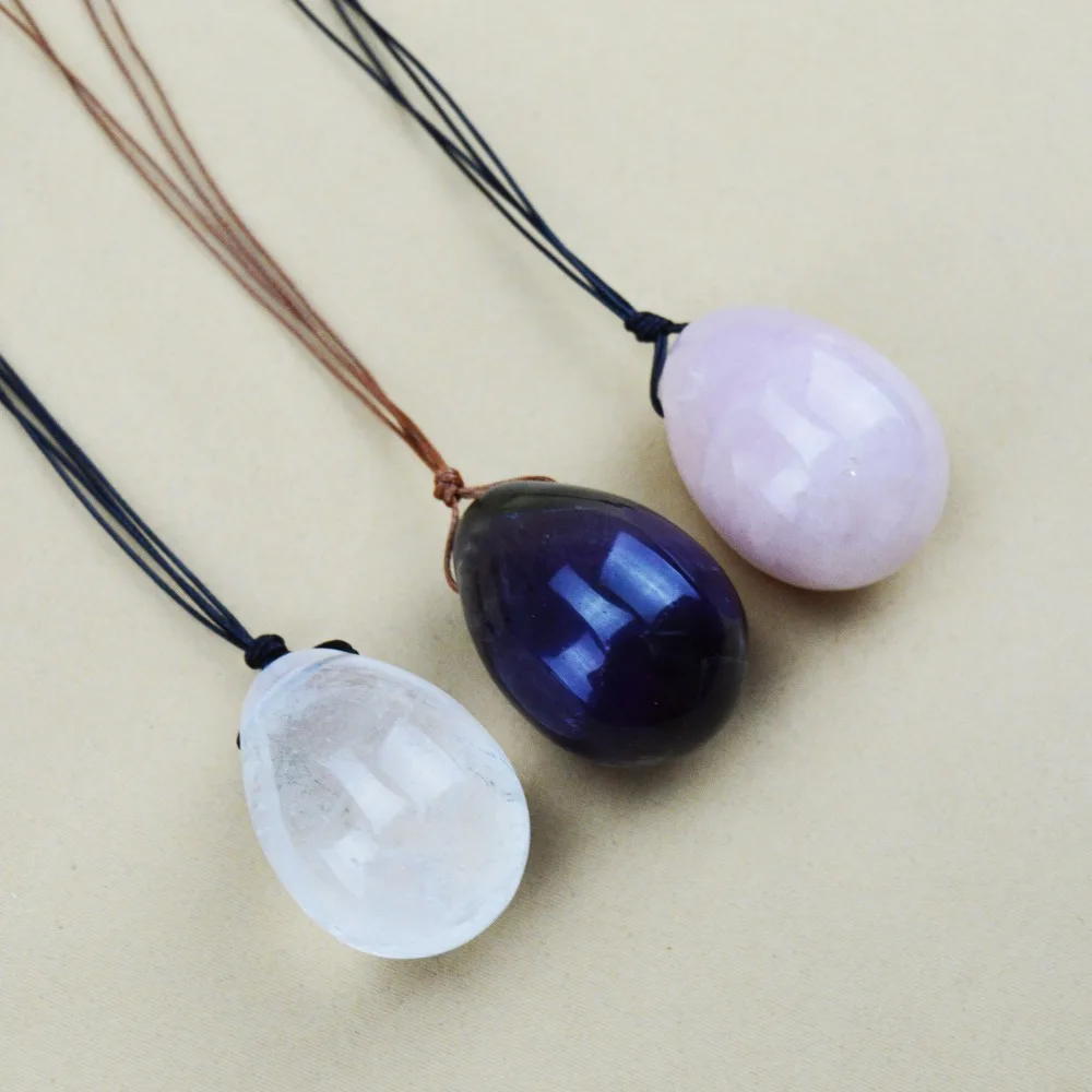 3 Pcs 40*30mm natural rock crystal drilled egg for kegel exercise pelvic floor muscles vaginal exercise yoni egg ben wa ball 3 Pcs 40*30mm natural rock crystal drilled egg for kegel exercise pelvic floor muscles vaginal exercise yoni egg ben wa ball
