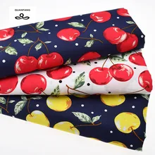 Печатный тканый простой хлопок ткань поплин для лоскутного шитья стеганое одеяло вишня ткань платье рубашка материал 50x145 см or40x45c