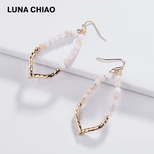 LUNA CHIAO, весна-лето, дизайн, ювелирное изделие, в форме капли воды, металлические, натуральный камень, бисерные серьги для женщин