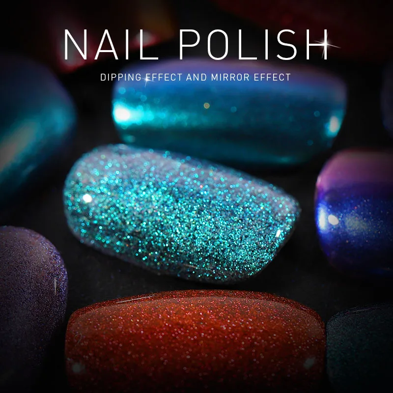 

2019 New Chameleon Gradient Powder Effect Chrome Nails Pigment Gel Polish DIY Materiel Holographic Nail Glitter Nail Art TSLM1